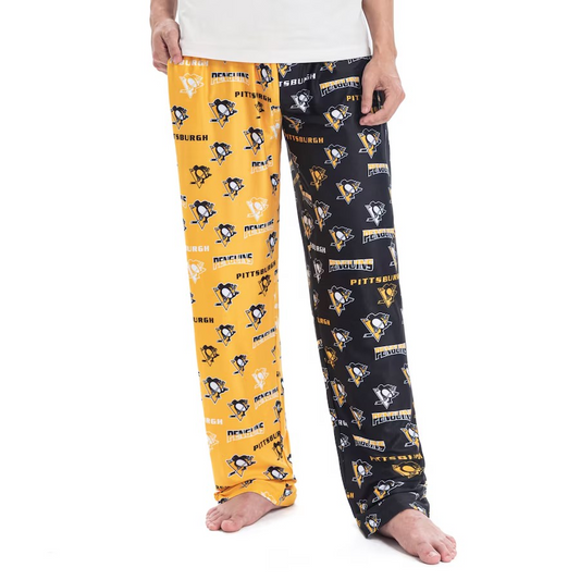NHL PJ Pants Black & Gold AOP Split Penguins