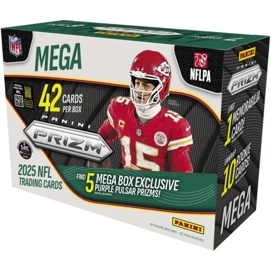 NFL Panini Prizm Football Trading Cards 2025 Mega Box