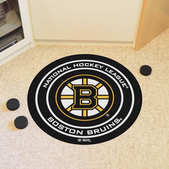 NHL Fan Mat Puck Bruins