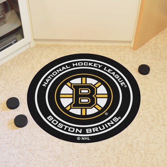 NHL Fan Mat Puck Bruins