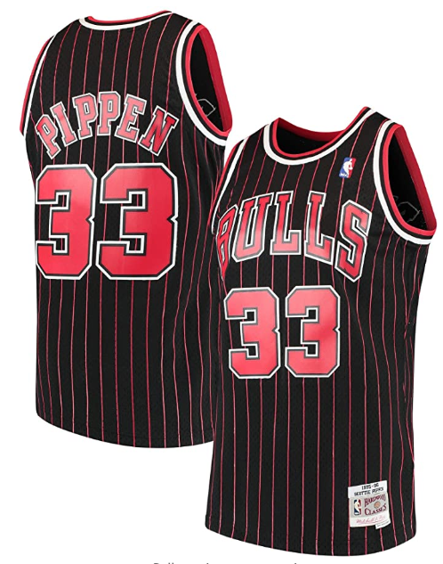 NBA Hardwood Classics Player 1995-96 Swingman Jersey Scottie Pippen Bulls (Black w/Pinstripes)