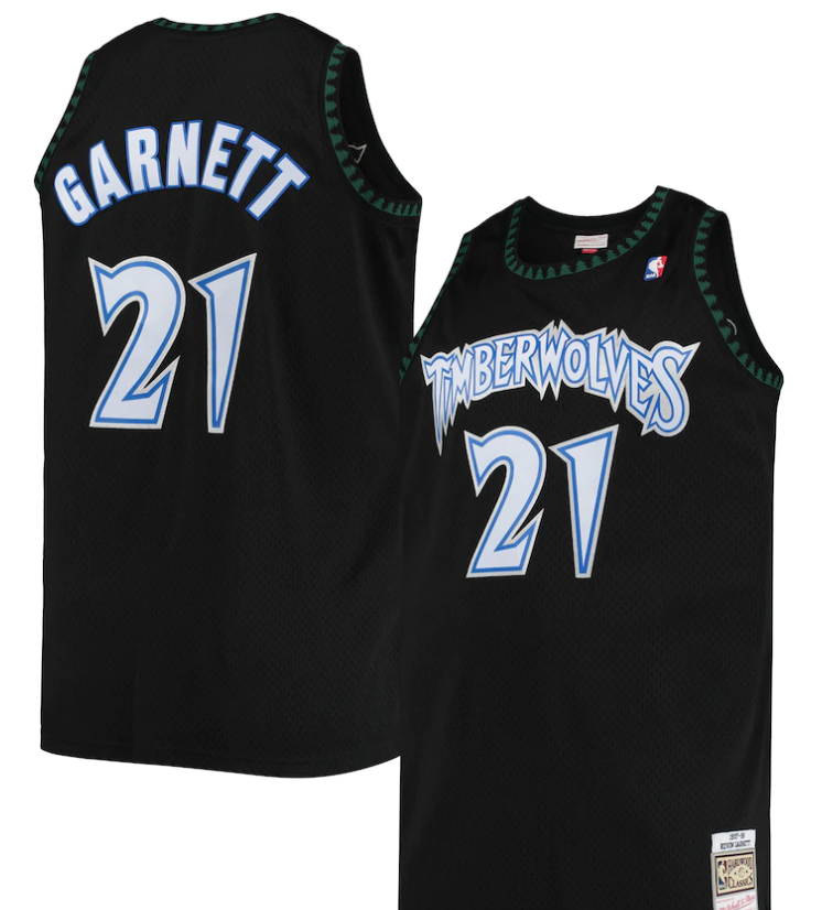 NBA Hardwood Classics Player 1997-98 Swingman Jersey Kevin Garnett Timberwolves (Black)