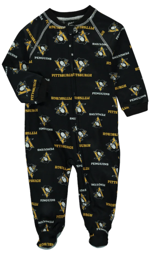 NHL Infant Onesie Raglan Zip Up Penguins