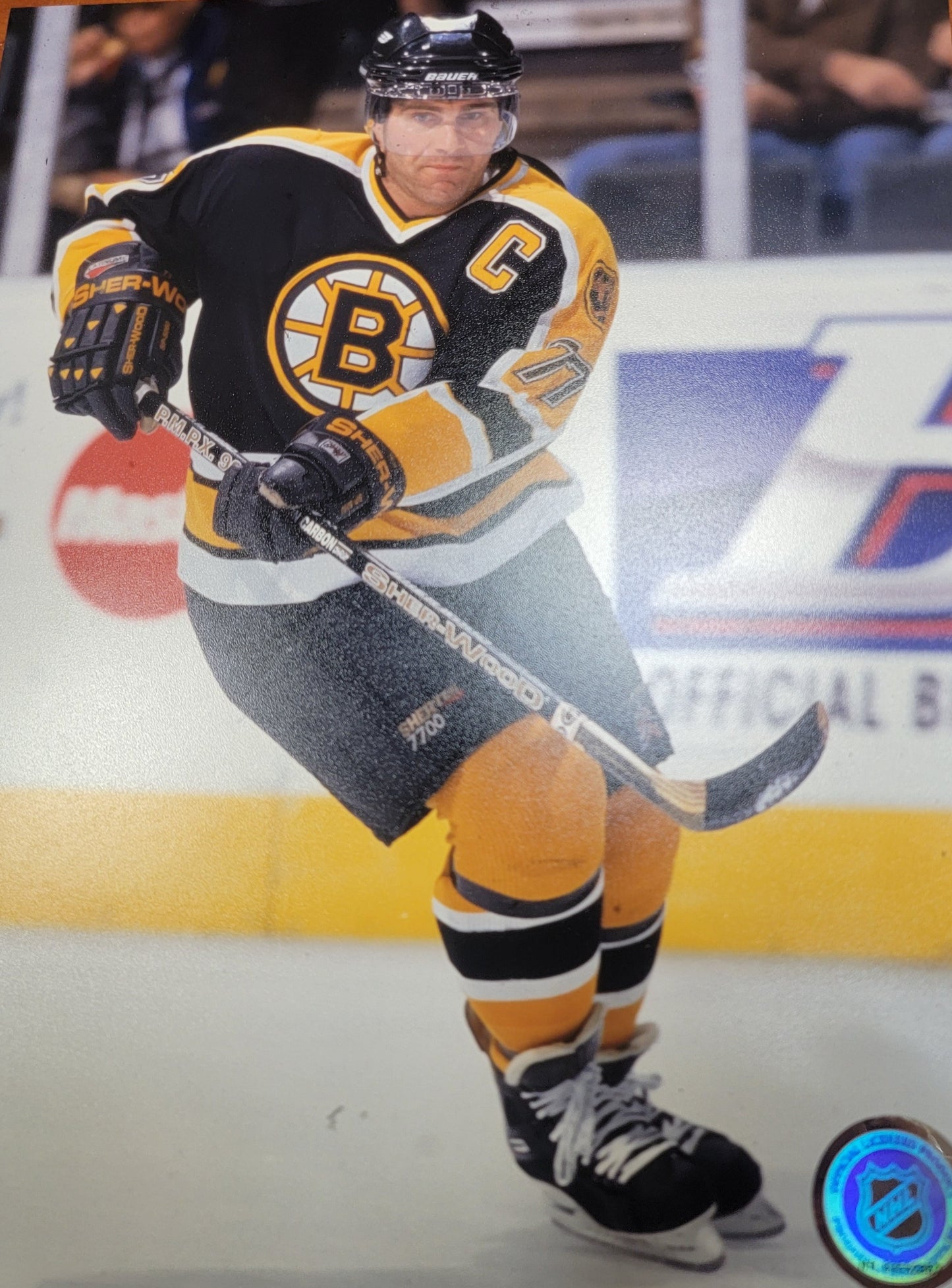 NHL 8x10 Vintage Player Photograph On Ice Ray Bourque Bruins