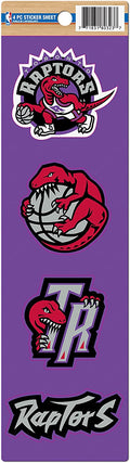 NBA 4Pc Sticker Sheet Heritage Logo Raptors
