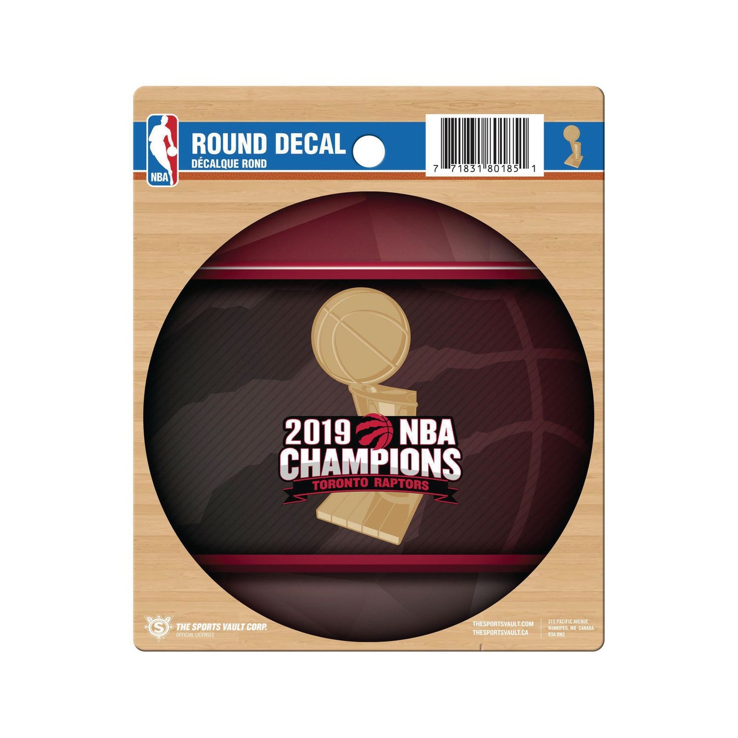 NBA Decal Round Champs 2019 Raptors