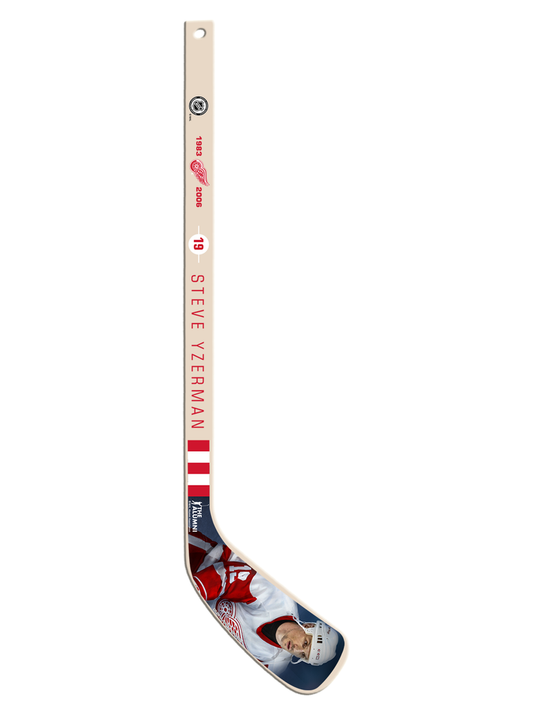 NHL Player Wood Mini Stick Alumni Series Steve Yzerman Red Wings
