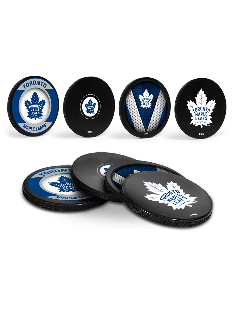 NHL Puck Coasters Maple Leafs