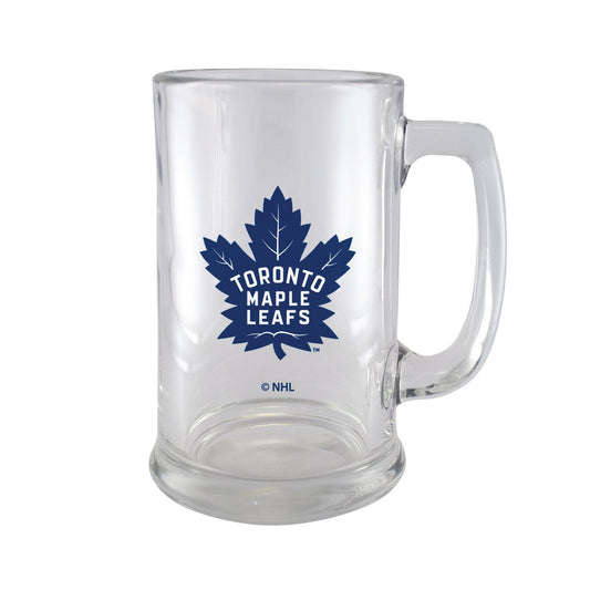 NHL Beer Mug 15 Oz Glass Sport w/Wordmark Maple Leafs