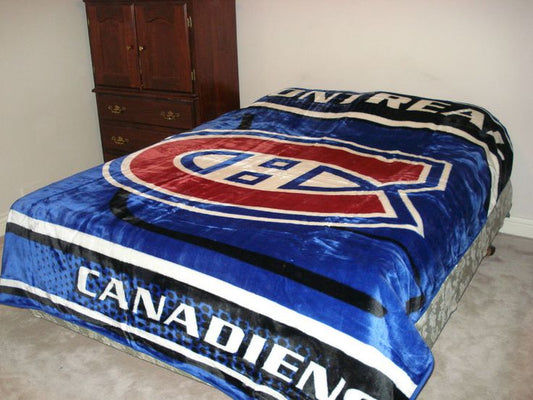 NHL Queen Sized Royal Plush Blanket Canadiens