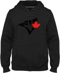 MLB Hoodie Tonal Black w/Red Leaf Blue Jays