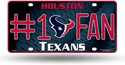 NFL License Plate Metal #1 Fan Texans