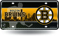 NHL License Plate Metal Skyline Bruins