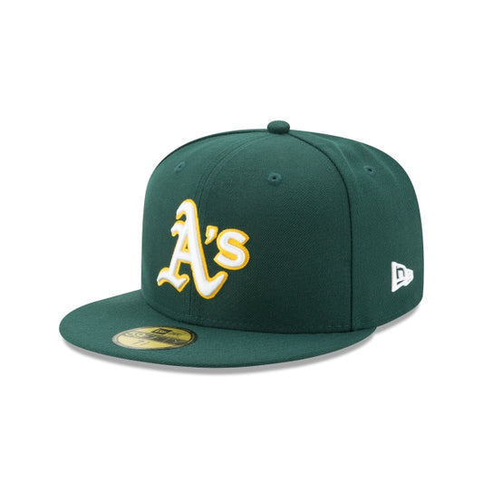 MLB Hat 5950 ACPerf Road Athletics ( Forest Green)