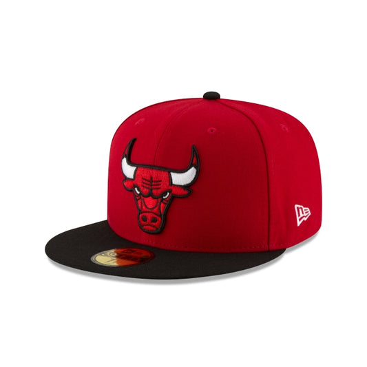 NBA Hat 5950 Basic Two Tone Bulls (Red and Black)