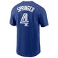 MLB Player T-Shirt Name And Number Alt Royal George Springer Blue Jays