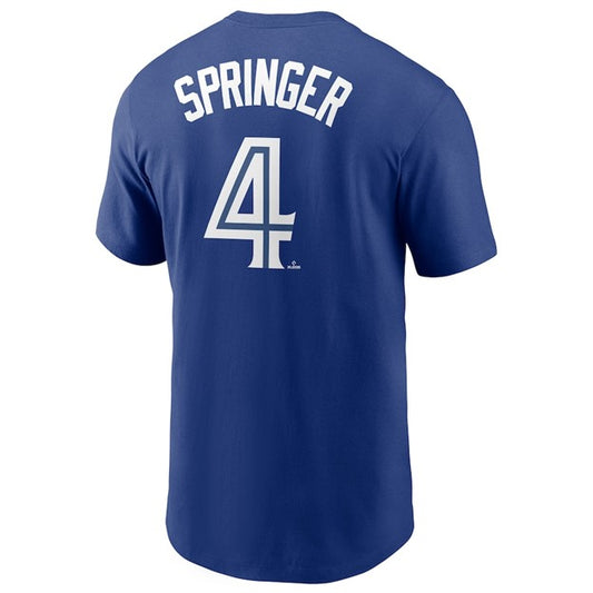 MLB Player T-Shirt Name And Number Alt Royal George Springer Blue Jays