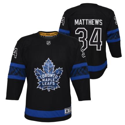 NHL Youth Player Premier Jersey Alt Black Reversible Auston Matthews Maple Leafs