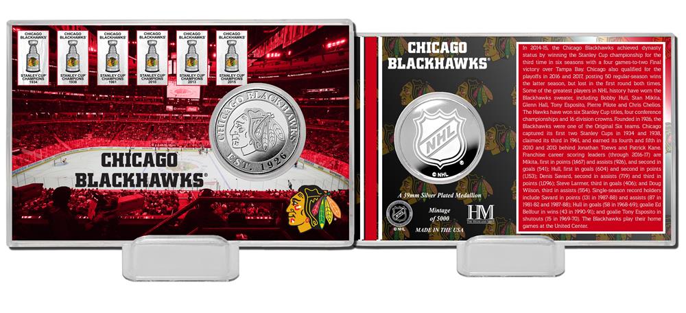 NHL Silver Coin Card "History" Blackhawks