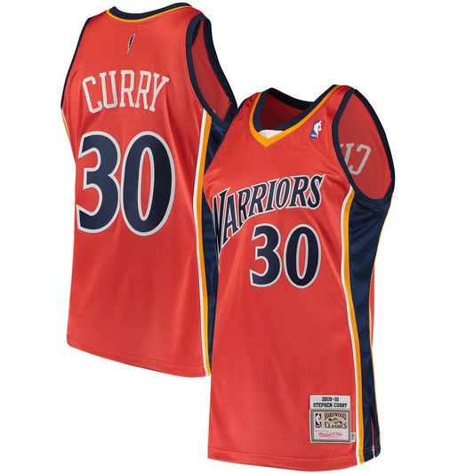 NBA Hardwood Classics Player 2009-10 Swingman Jersey Steph Curry Warriors (Orange)