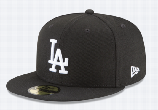 MLB Hat 5950 Basic Black And White Dodgers