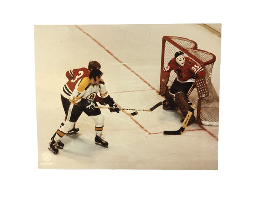 NHL 8x10 Vintage Player Photograph Phil Esposito Bruins vs Tony Esposito Blackhawks