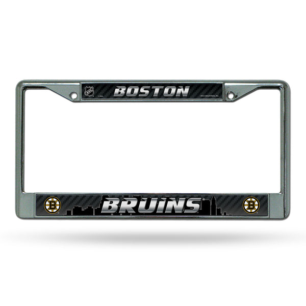 NHL License Plate Frame Chrome Bruins