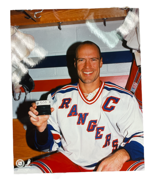 NHL 8x10 Vintage Player Photograph 500 Goals Mark Messier Rangers
