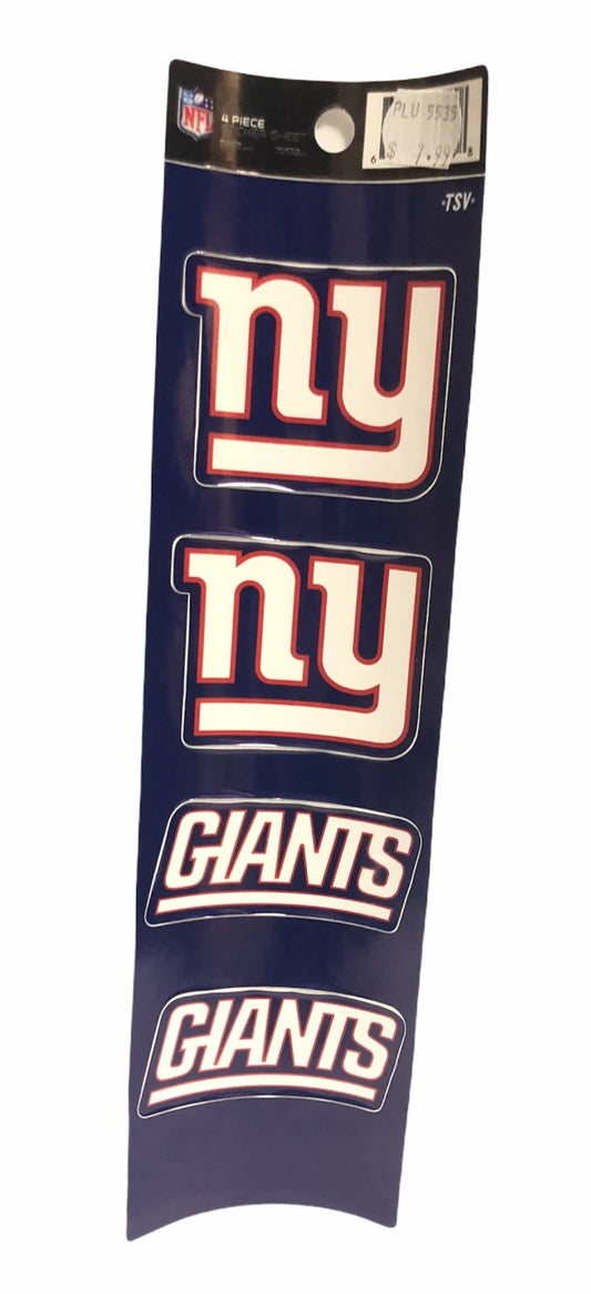 NFL 4pc Sticker Sheet Giants