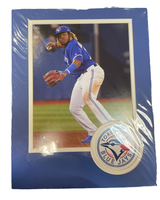 MLB 11x14 Player Photo Mat Composite On Field Vladimir Guerrero Jr. Blue Jays