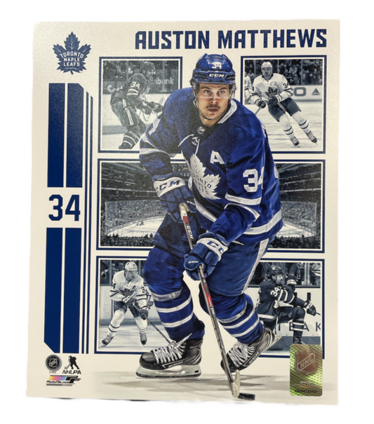 NHL 8x10 Player Photograph Collage White Background Auston Matthews Maple Leafs