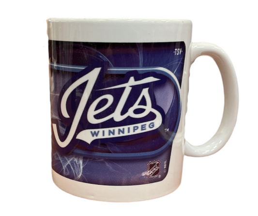 NHL Coffee Mug Subl. 11 Oz C-Handle White Jets