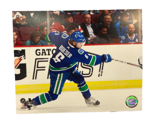 NHL 8X10 Player Photograph Slapshot Brock Boeser Canucks