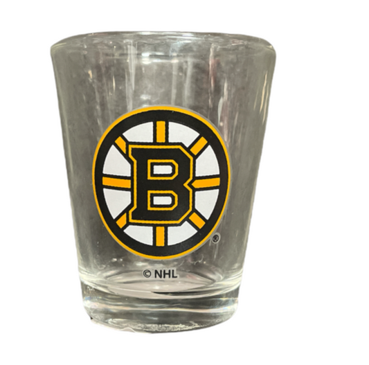 NHL Shot Glass 2oz Clear Bruins