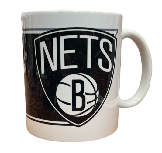 NBA Coffee Mug Subl. 11 Oz C-Handle White Nets