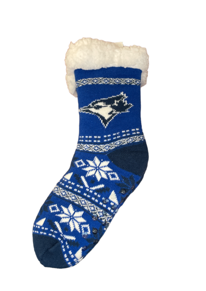 MLB Ladies Footy Slippers Fair Aisle Blue Jays