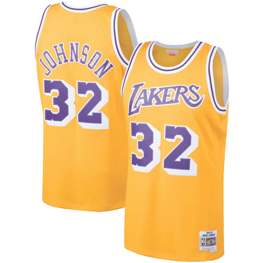 NBA Hardwood Classics Player 1984-85 Swingman Jersey Magic Johnson Lakers (Gold)