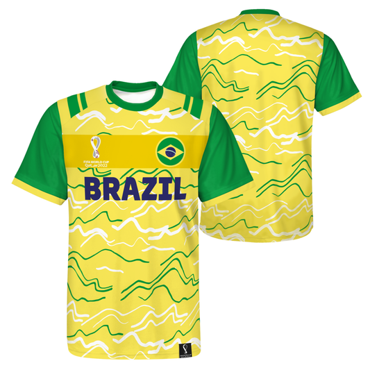 Brazil National Football Team Youth Classic Jersey Sublimated FIFA 2022 Team Brazil