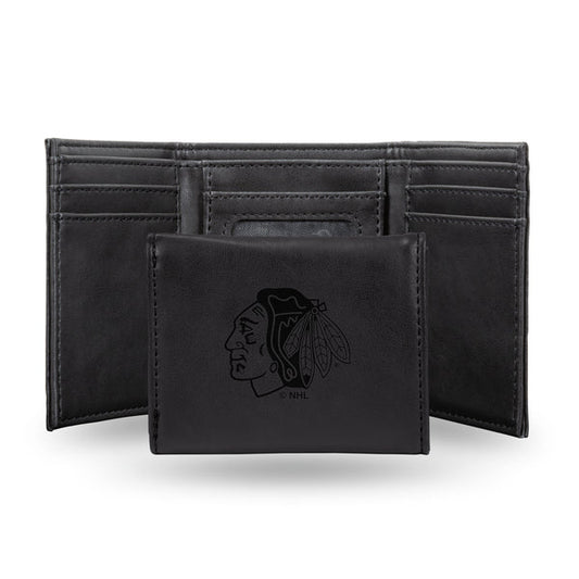 NHL Wallet Leather Tri-Fold Blackhawks (Black)