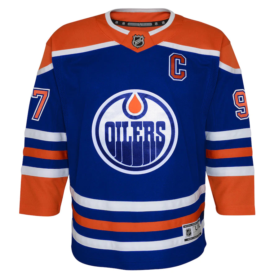 NHL Youth Player Premier Jersey Home Connor McDavid Oilers