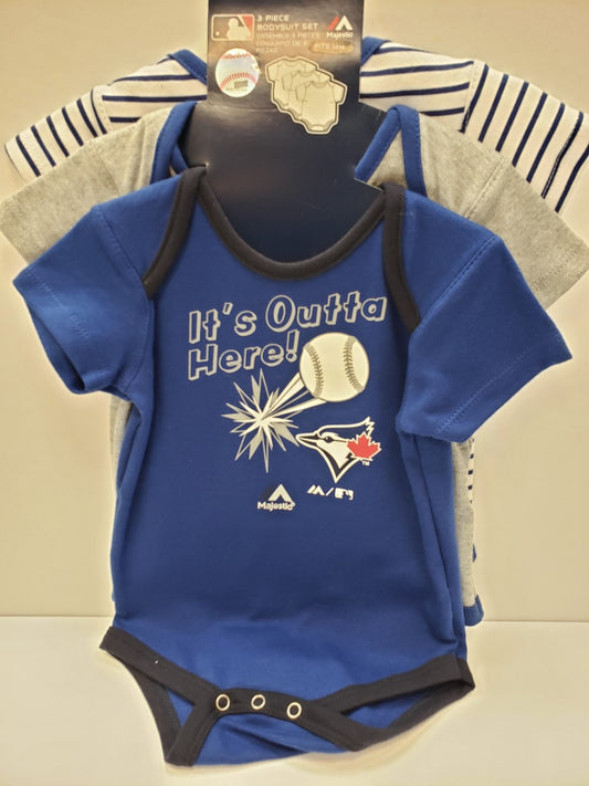 MLB Infant 3Pc Onesies Set Homerun Blue Jays