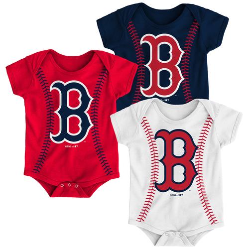 MLB Infant 3pc Onesies Set Running Home Red Sox