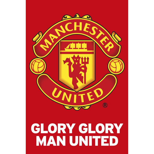 EPL Poster Glory Glory Team Crest Manchester United FC
