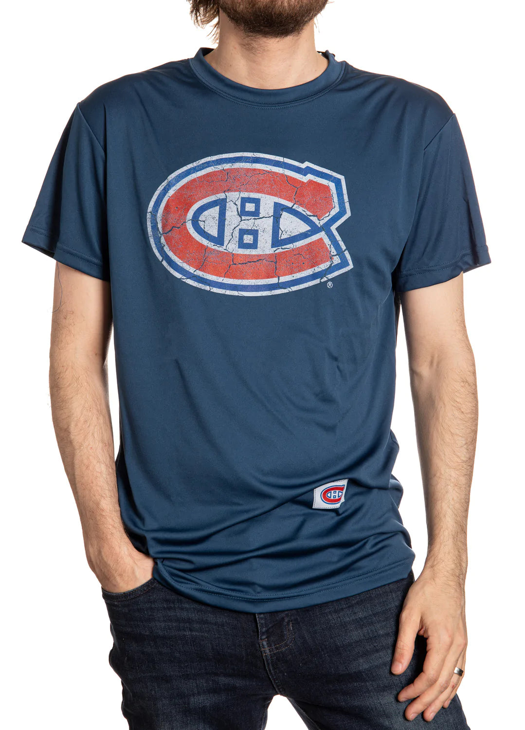 NHL T-Shirt Performance Rashguard Distressed Logo Canadiens