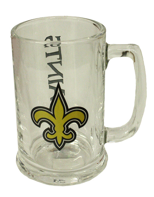 NFL Beer Mug 15 Oz Glass Sport W/Wordmark Saints