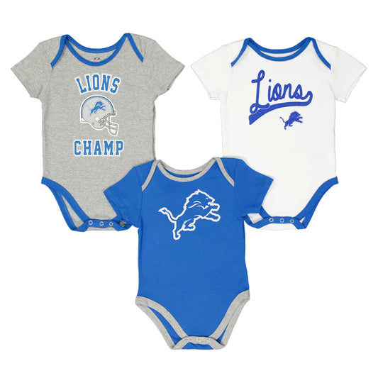 NFL Infant 3Pc Onesie Set Champ Creeper Lions