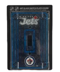 NHL Switch Plate Cover Art Glass Jets