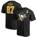 NHL Player T-Shirt Authentic Stack Sidney Crosby Penguins (Black)
