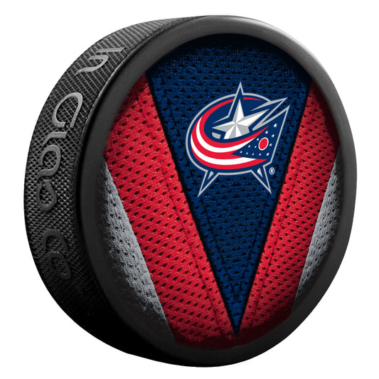 NHL Puck Stitch Blue Jackets