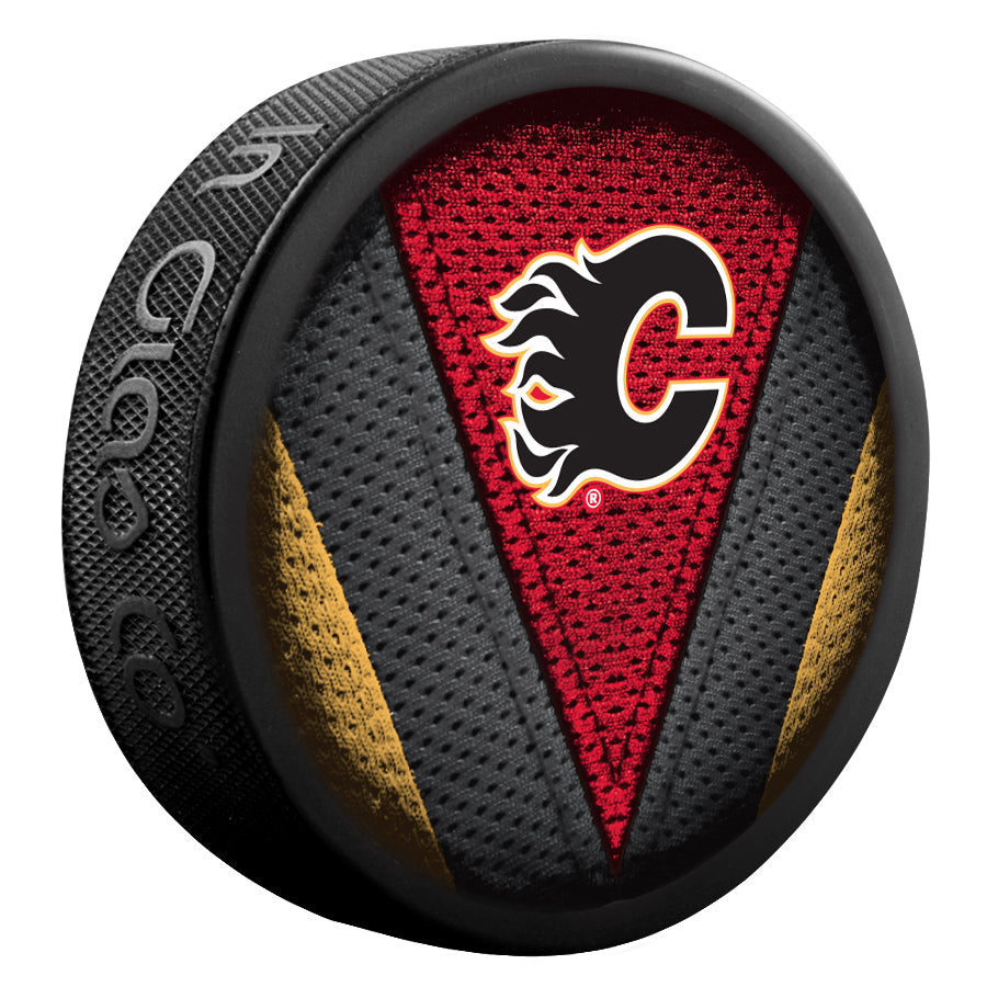 NHL Puck Stitch Flames